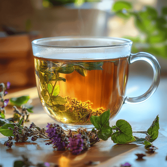 tasse de thé avec des plantes